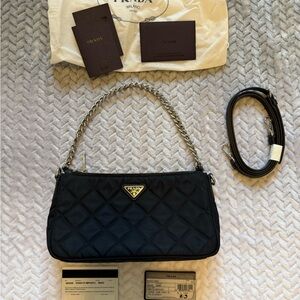 Prada Black Quilted Shoulder Bag